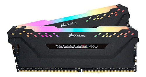 Imagen 1 de 3 de Memoria RAM Vengeance RGB Pro gamer color negro  16GB 2 Corsair CMW16GX4M2D3600C18