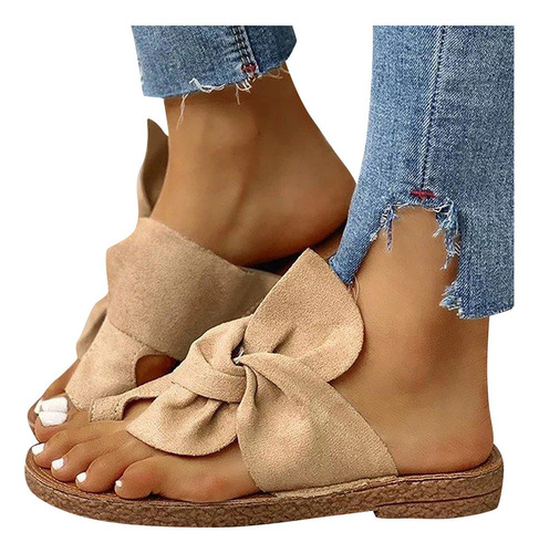Sandalias Cómodas Con Bowknot Con Punta Abierta For Mujer 3