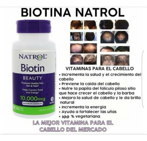 Biotina Natrol Made In Usa 100 Unidades 10,000 Mcg Original