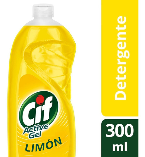 Imagen 3 de 4 de Detergente Cif Concentrado Active Gel Limon X 300ml