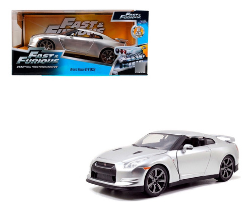 Nissan Gtr R35 Brian Rápido Y Furioso Plata Jada Escala 1/24