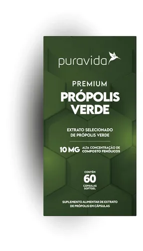 comprar Suplemento Em Cápsulas Pura Vida Premium Própolis Verde Sabor Neutro Em Caixa De 1cc 60 Un