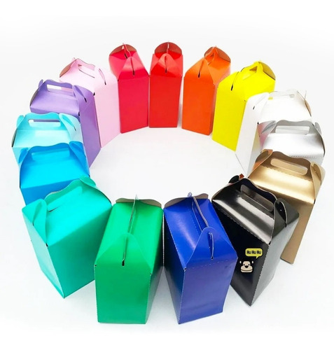 Imagen 1 de 5 de 30 Cajas Dulceras Colores Bolo Aguinaldo Arcoiris Color Liso