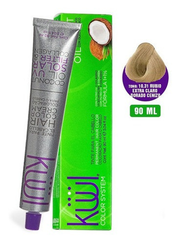 Kit Tinte Kuul Color System Kuul Tinte Color System Tono 10.31 Rubio Extra Claro Dorado Cenizo