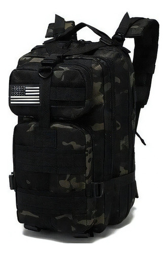 Mochila Militar Assalt Tática Masculina Feminina Impermeável Cor Preto E Verde Usa