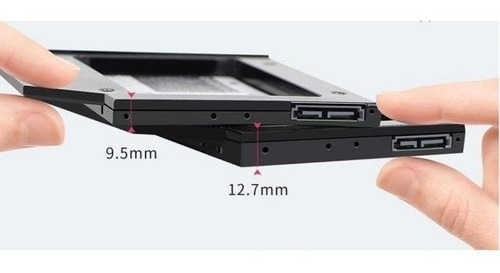 Imagen 4 de 9 de Caddy Ssd Adaptador Segundo Disco Duro/ssd 9.5mm/12.7mm Sata