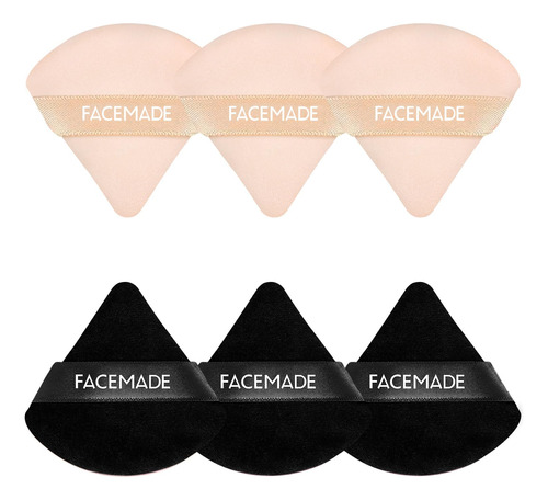 Facemade Juego De 6 Esponjas De Polvo Facial, Esponja De Maq