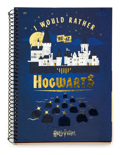 Caderno Harry Potter Rather Be Jandaia 10 Materias 200 Fls Cor Azul