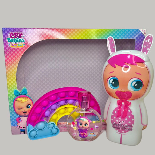 Perfume Infantil Cry Babies 50ml + Shampoo 2em1 400ml + Brinquedo Pop It