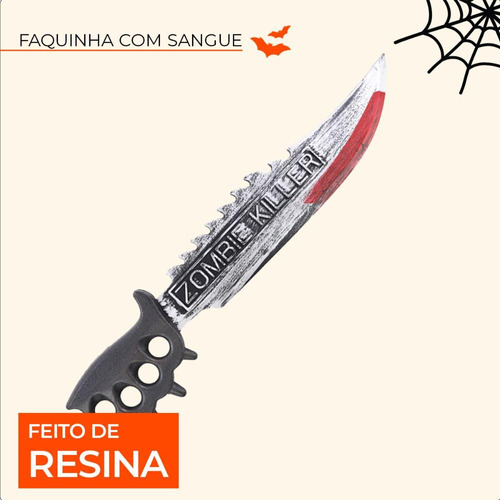 Faca Sangue Artificial Para Festa Das Bruxas 11x0,9x27cm 1un