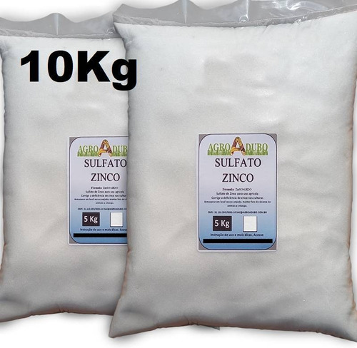 Fertilizante 10kg Sulfato De Zinco 20%zn; 10%s Soluvel Agua