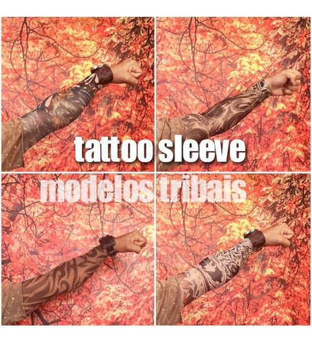 Tattoo Sleeve Braço Tatoo Fake Panturrilha Tatto Falsa 38cm
