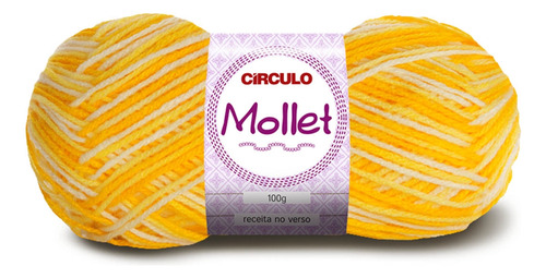 Lã Tricô Circulo Mollet 100gr 200m (500 Tex) 100% Acrílico Cor 9368# - RAIO DE SOL