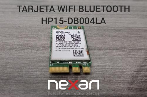 Tarjeta Wifi Y Bluetooth, Portátil, Hp 15-db004la