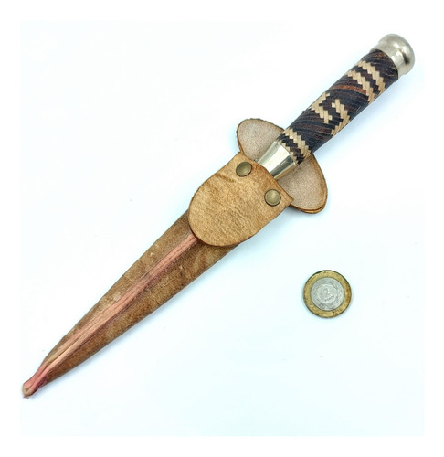 Cuchillo Acero Carbono Cabo Tiento Con Vaina - Cuchilleria (Usado)