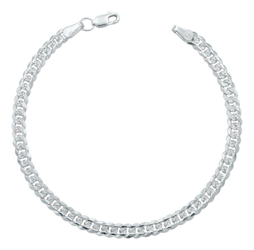 Esclava Pulso Unsex Cubana Cerrada Diamantada Plata925 5 Mm