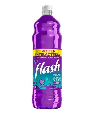 Limpiador Líquido Flash Multiusos Lavanda 12 Pzas De 1lt C/u