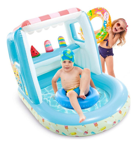 Piscina Inflável Ice Cream 60 Litros Com Cobertura Intex