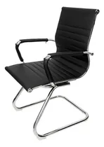 Comprar Silla de escritorio Tutto Home Charles Eames Fixa ergonómica negra con tapizado de cuero sintético