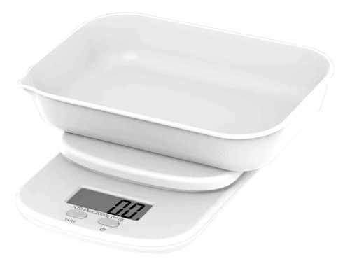 Balanza De Cocina Recipiente Nictom Digital Alta Precisión Capacidad máxima 2 kg Color Blanco