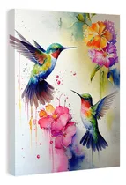 Comprar Cuadro Colibrí Tipo Acuarela En Canvas Colibríes De Colores Color Watercolor Colibríes