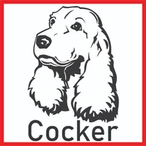Comprar Calco Perro Cocker Vinilo Auto Motos Termos Notebook