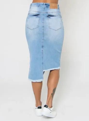 Saia midi jeans lady hot sale rock