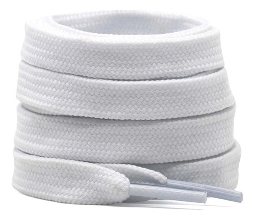 Cadarço Largo Grosso Sneakers Tenis Amarrar Fat Lace Fitness Cor Branco
