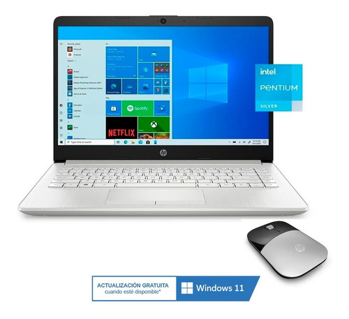 Notebook Hp Intel N5030 4gb 128gb Ssd 14 W10 + Mouse Regalo