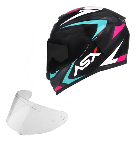 Combo Capacete Asx Eagle Street + Viseira Fume Para Moto