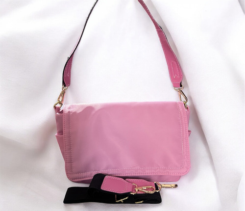 Bolso Crossbody Color Rosa 6 Compartimientos ( Cristanza )
