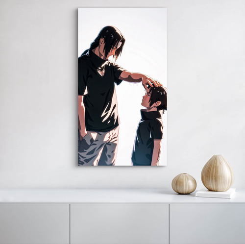 Cuadro Itachi Hermanos Sasuke Canvas 140x80cm Negro