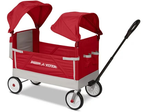 Radio Flyer Vagón Carrito Con Dos Toldos Ajustables Rojo