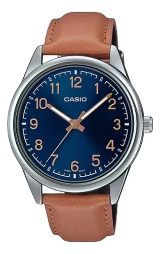 Reloj Casio Analogico Malla Cuero Mtp-v005l-2b4udf 5361 Febo