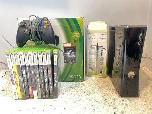 Xbox 360 Slim 250gb+control+12juegos+intercooler