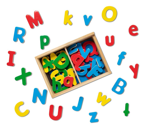 Melissa & Doug 52 Imanes De Alfabeto De Madera En Una Caja -