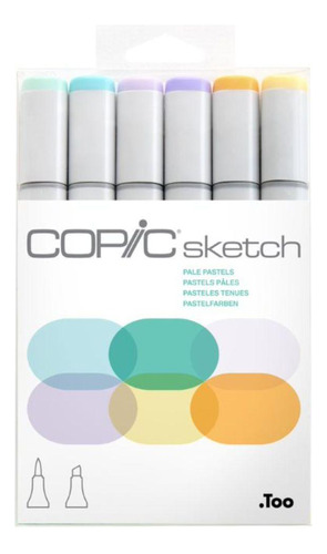 Estojo Copic Sketch Pale Pastels Com 6 Unidades