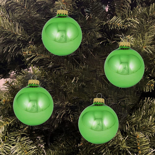 Adornos De Cristal Para Árbol Navidad 8 Piezas Verde Lima