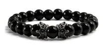 Comprar Pulseras Hombre Mujer Piedra Onix Coronas Negro Unisex