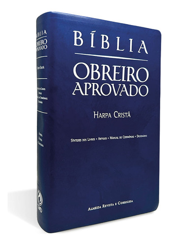Bíblia Obreiro Aprovado Média Luxo Harpa Cristã Azul Cpad-sp, De João Ferreira De Almeida. Editora Cpad, Capa Mole Em Português, 2023