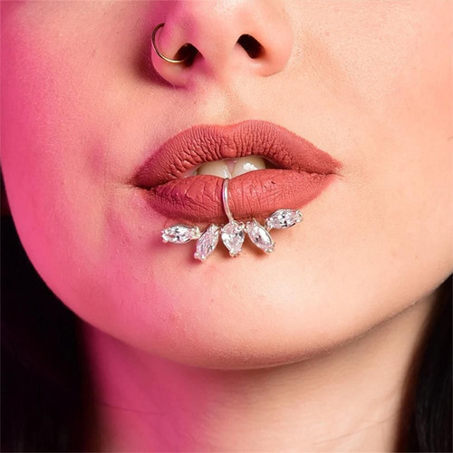 Anillo Para Labios Falso, Piercing De Labret Falso, Sin Pier