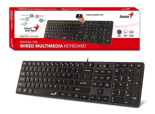 Teclado Genius Slimstar 126 Usb Multimedia Español