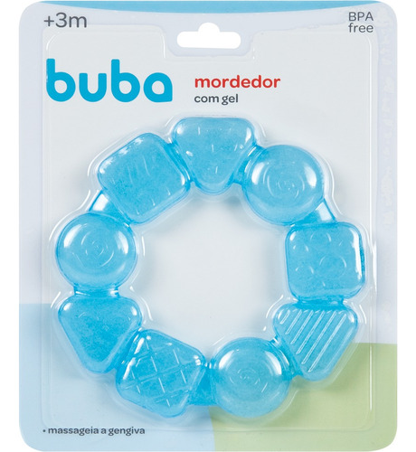 Mordedor Multiformas Azul Com Gel Buba Livre De Bpa Bebê