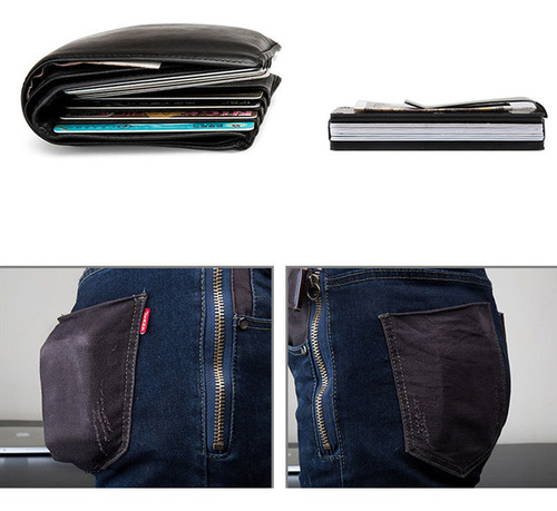 Cartera For Hombre, Cartera Metálica Con Clip For Billetes