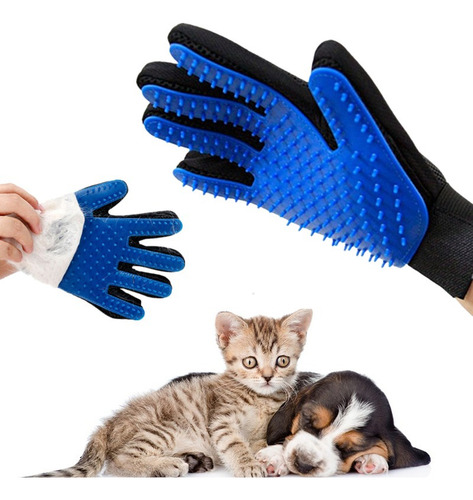 Cepillo Guante Profesional Mascotas Sacapelos Y Masajeador