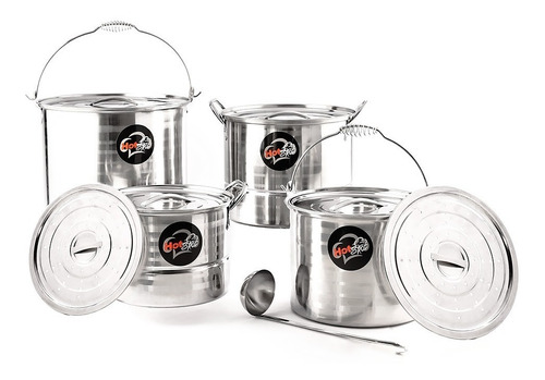 Imagen 6 de 6 de Batería 11 Piezas Ollas Vaporeras Cucharón Hot Spot Cocina