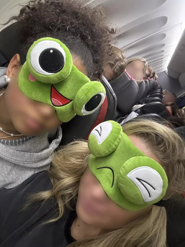 3d Máscara De Dormir De Felpa Suave Con Diseño Rana Bonito