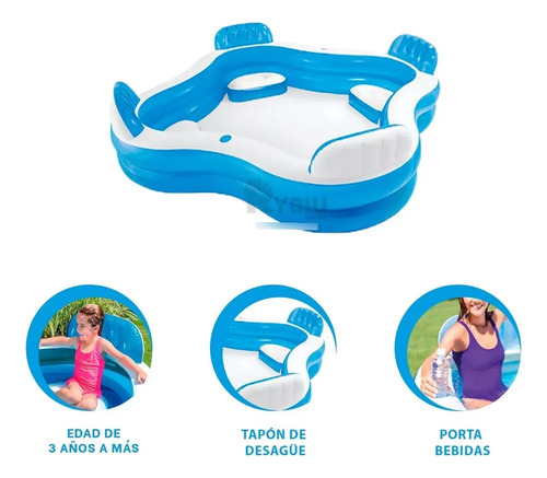 Piscina Inflable Intex Con Asientos X 3 Und