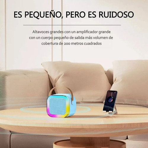 Máquina De Karaoke Altavoz Bluetooth Para Niños 2 Micrófonos Azul
