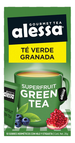 Té Gourmet Alessa Superfruitgreen Tea 10 Sobres 20g